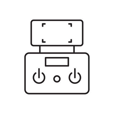 Drone line icon. Included the icons as drone, remote, controller, radar, map, signal and more line iconのイラスト素材