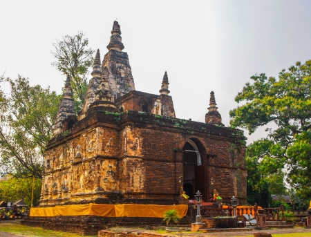 Pagoda of Wat Jed Yod Chiangmaiの写真素材