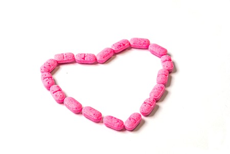 medical pills on white background.の写真素材