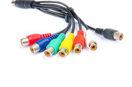 AV cables isolated on white background.