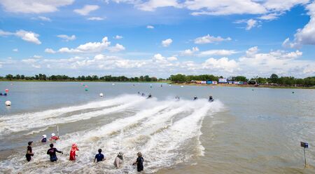 CHAIYAPHUM PROVINCE THAILAND-JULY 5:Action during the   G-Shock Jetski Pro Tour 2014 Thailand International Watercross Grand Prix on July 5, 2014 in,Thailand.のeditorial素材