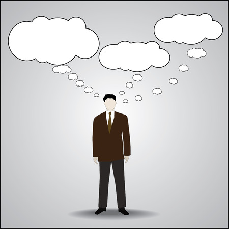 businessman and  speech bubbles balloonsのイラスト素材