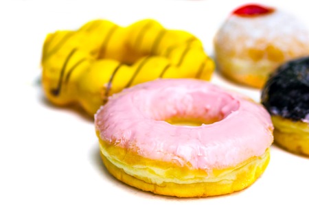 Group of donuts on white background.の写真素材