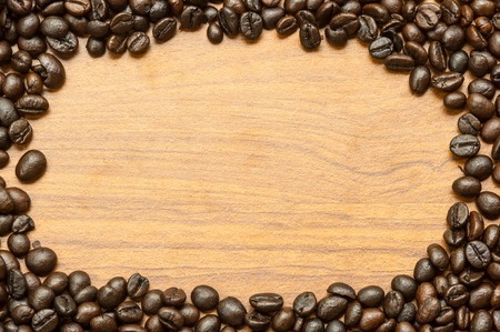 Coffee bean on wooden background.の写真素材