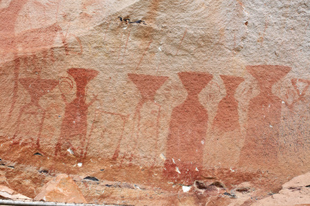 old thai painting on stone wall in thailandの写真素材