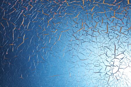 close up old blue metal wall
