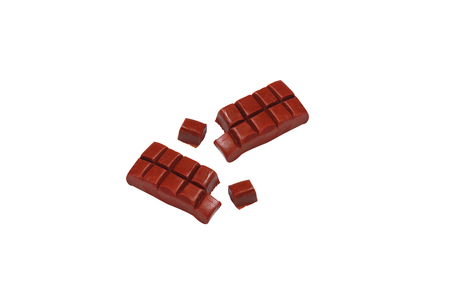 dark chocolate model from japanese clay on white background