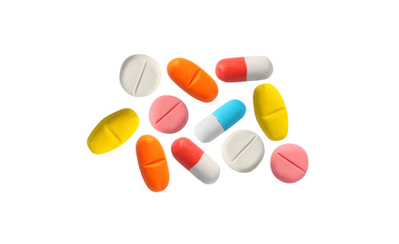 miniature drug model from japanese clay on white background