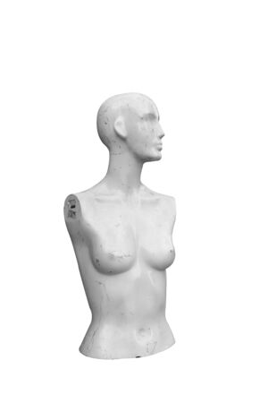 old female mannequin isolated on white background, white female mannequinの写真素材