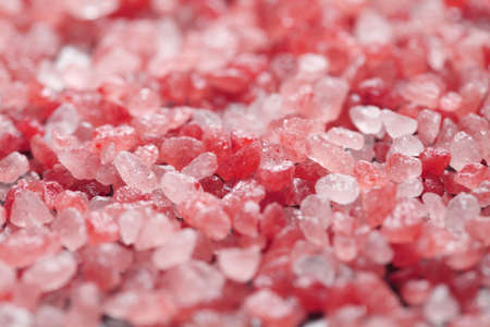 close up a pile of Himalayan pink salt in natural light