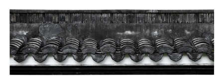 Old Chinese roof isolated on white background