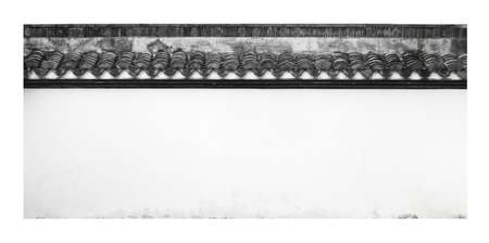 Old Chinese wall isolated on white background