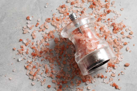 Himalayan pink salt grinder in loft kitchenの写真素材