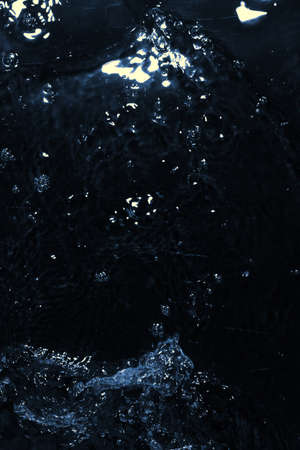 texture of water on black background, Water in night timeの写真素材