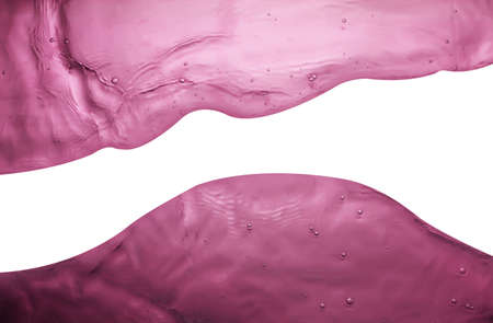 texture of splashing pink water isolated on white backgroundの写真素材