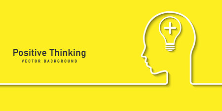 Think positively and growth mindset concept design, Optimistic bring success to work and living, inspiration and happiness in work concept, Business concept vector illustrationのイラスト素材