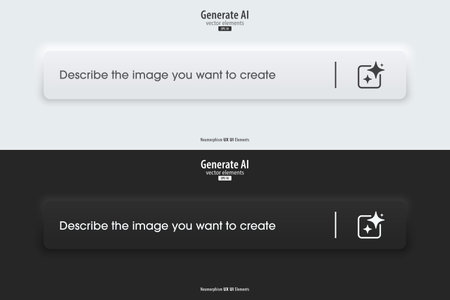 Generative AI bar. Input prompt as commands for create. Black and white generate bar. Artificial intelligence and Machine learning technology concept. Vector illustration design for UX UI and App.のイラスト素材