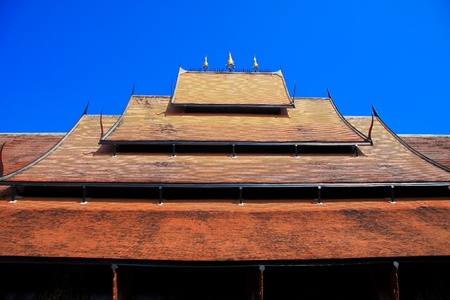 Gable apex in temple roof , Thailandの写真素材