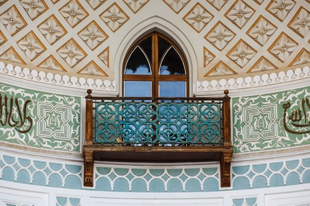 Balcony in the Arab style in the terrace of Vorontsov Palace in Alupka, Crimeaの写真素材