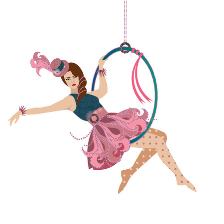 Woman Aerial Trapeze Performerの写真素材