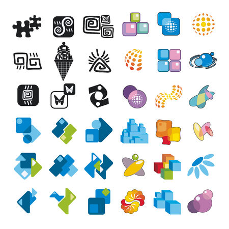 set of design elements, abstract iconsのイラスト素材