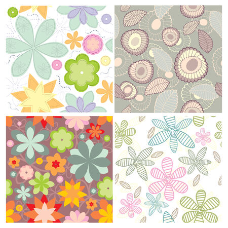  small collection of cute seamless wallpaperのイラスト素材