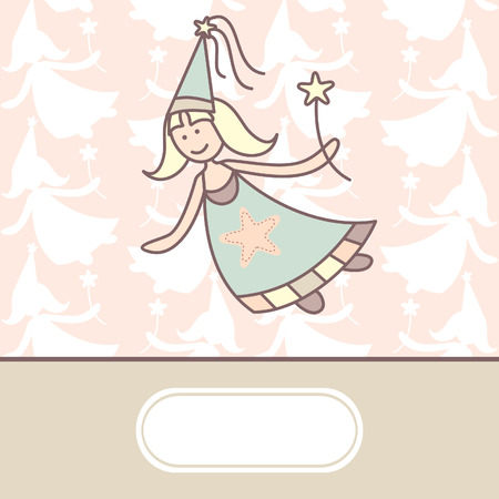 Baby arrival card with fairyのイラスト素材