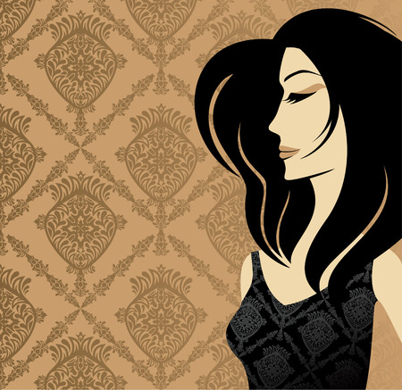 beautiful woman with closed eyesのイラスト素材