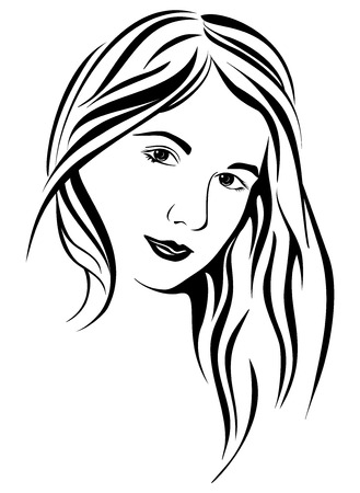  silhouette of a girlのイラスト素材