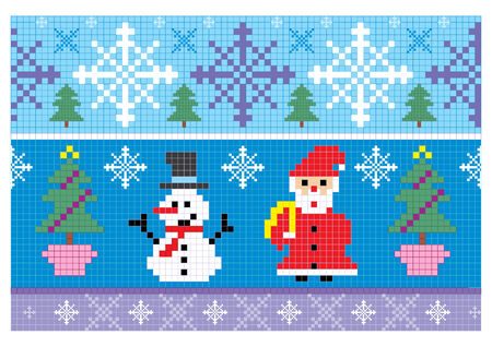christmas embroidery seamless background illustrationのイラスト素材