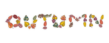 autumn made from  leavesのイラスト素材