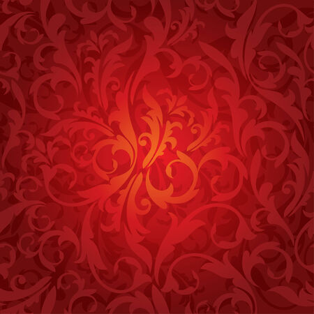 abstract seamless red floral background illustrationのイラスト素材