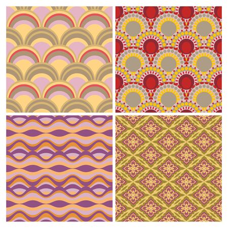 abstract set of seamless ethnic backgroundのイラスト素材