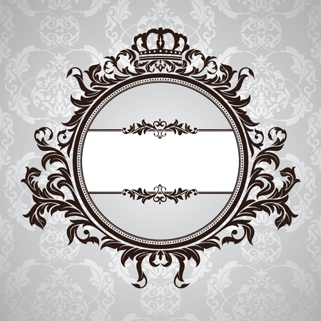 abstract royal vintage floral frame のイラスト素材