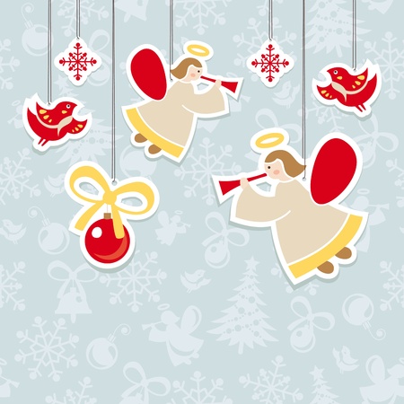 abstract christmas ornate cute card vector illustrationのイラスト素材