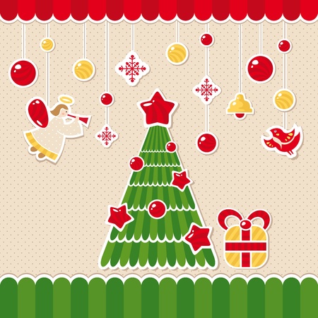abstract christmas lovely cute card vector illustrationのイラスト素材