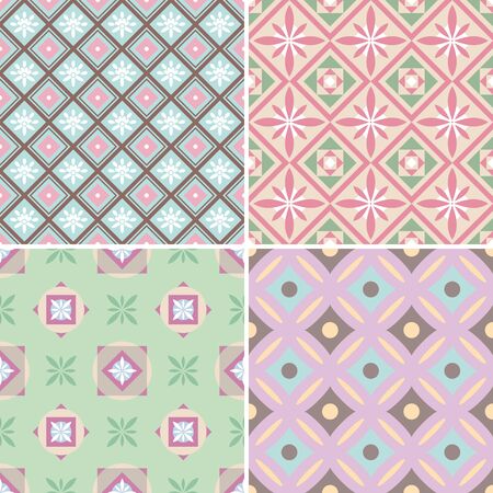 set of abstract seamless pattern illustrationのイラスト素材