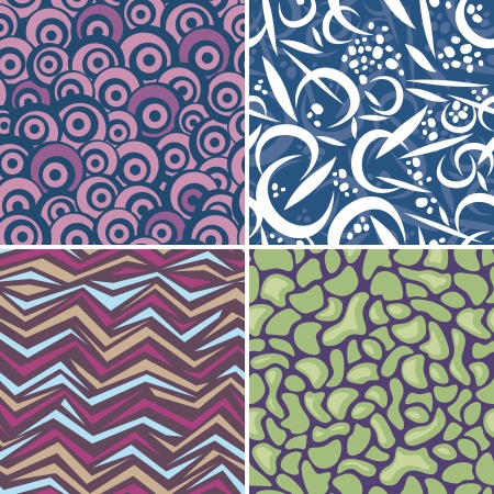 set of abstract seamless pattern illustrationのイラスト素材