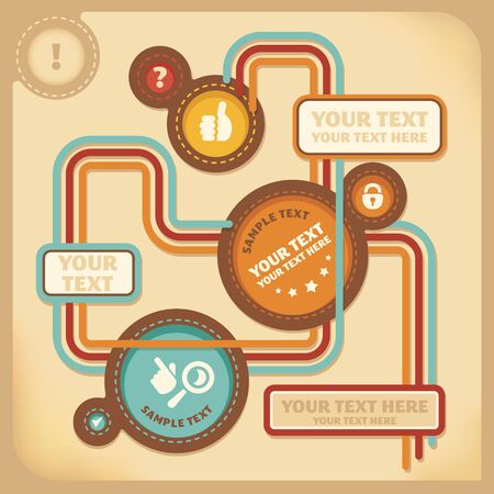 web design template in retro style vector illustrationのイラスト素材