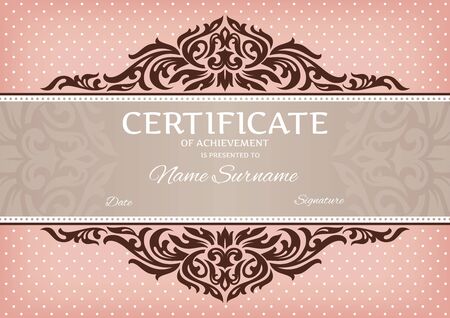 abstract floral certificate of achievement vector illustrationのイラスト素材