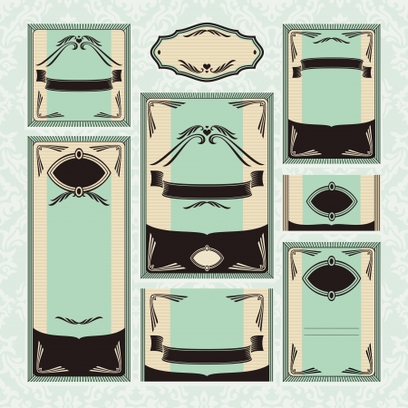 set of floral wedding cards vector illustrationのイラスト素材