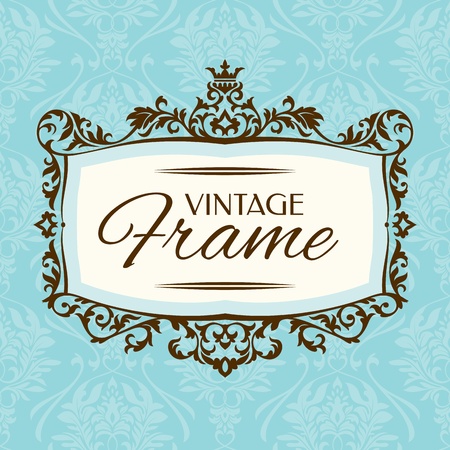 Vintage floral frame. Great for greeting and invitation card.のイラスト素材