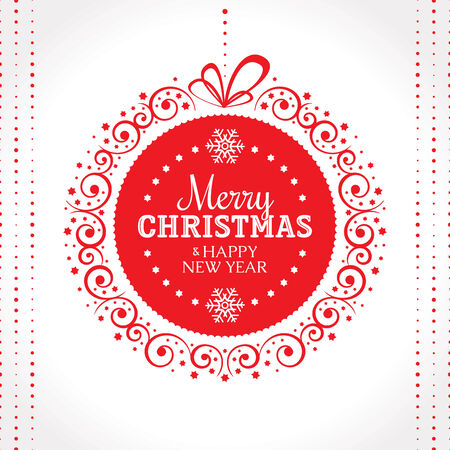 Christmas and New Year ornate greeting card vector illustrationのイラスト素材
