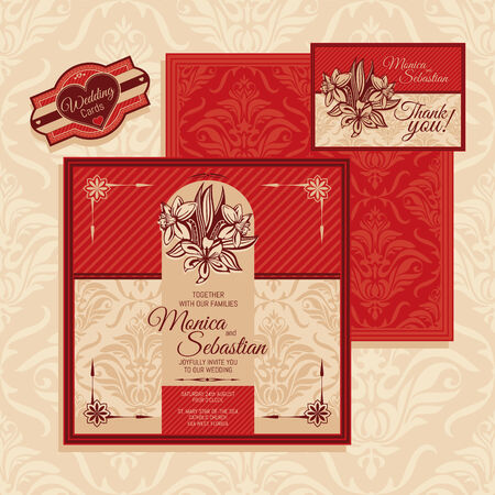 Floral wedding card vector illustrationのイラスト素材