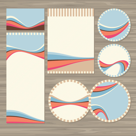 Set of retro wedding cards vector illustration without sample textのイラスト素材