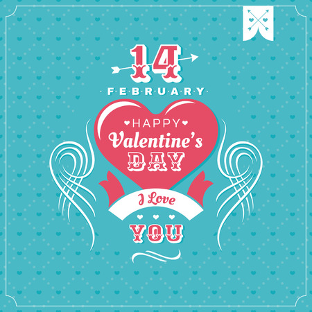 Valentines Day card vector illustrationのイラスト素材