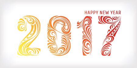 2017 new year greeting banner vector illustrationのイラスト素材