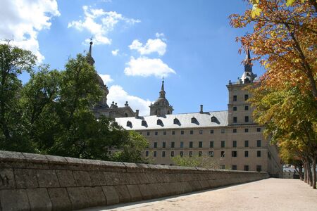 View at the Royal Monastery El Escorial 16th century, Spain. の写真素材