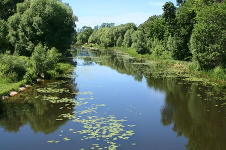 Summer landscape with a river. Photo is taken in Russia.