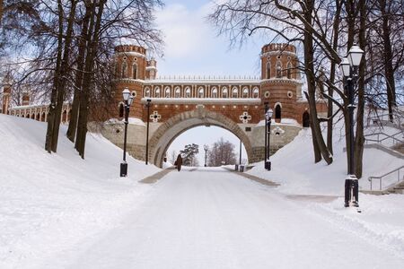 The figured bridge in Moscow museum-reserve の写真素材